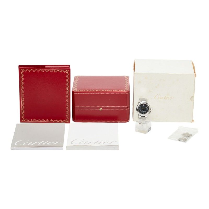 Cartier Pasha C Big Date Watch Black Silver Stainless Steel — view 8