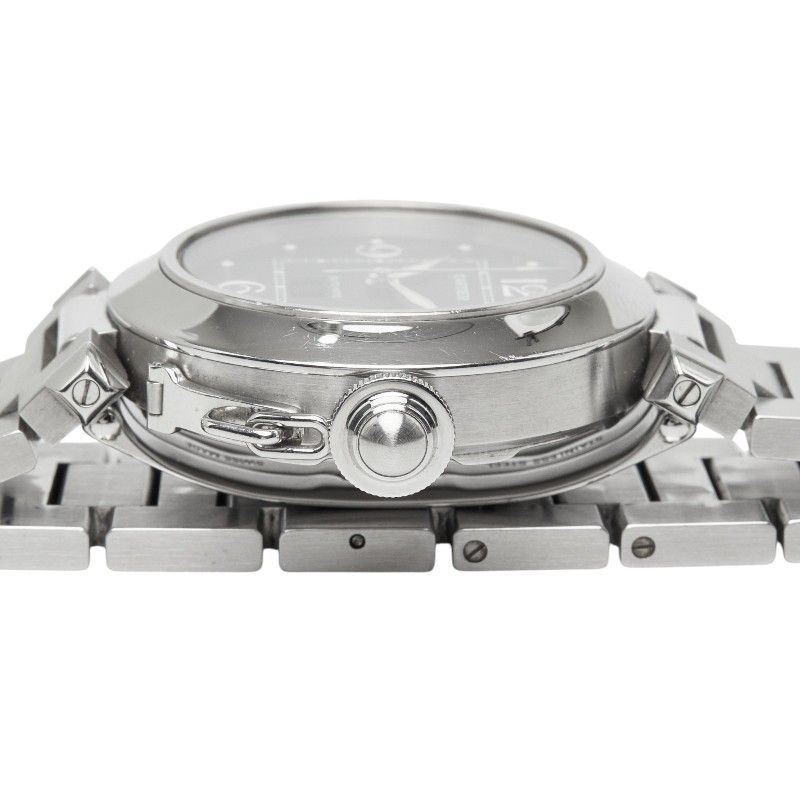 Cartier Pasha C Big Date Watch Black Silver Stainless Steel — view 3