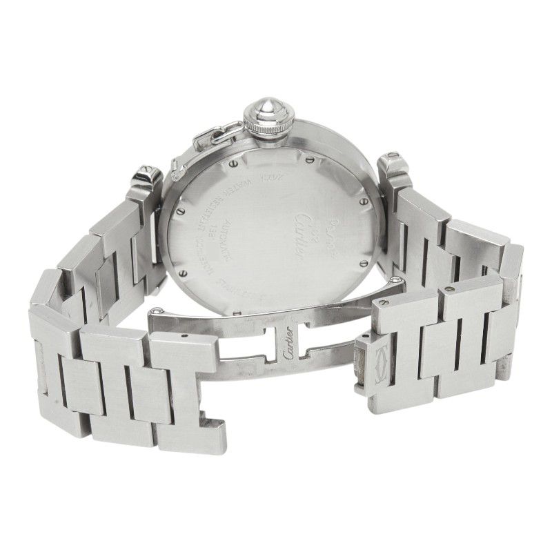 Cartier Pasha C Big Date Watch Black Silver Stainless Steel — view 5