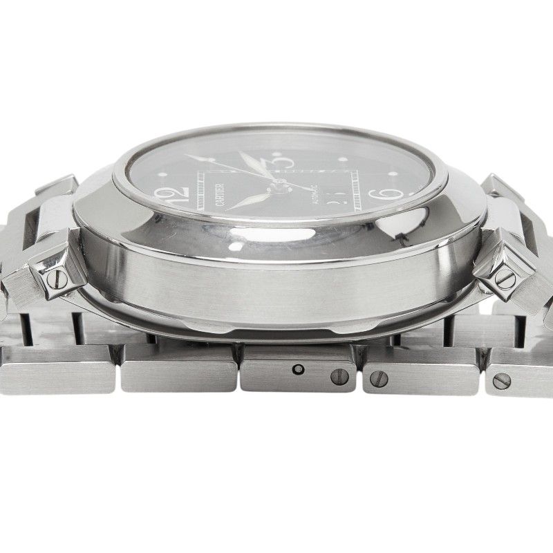Cartier Pasha C Big Date Watch Black Silver Stainless Steel — view 4