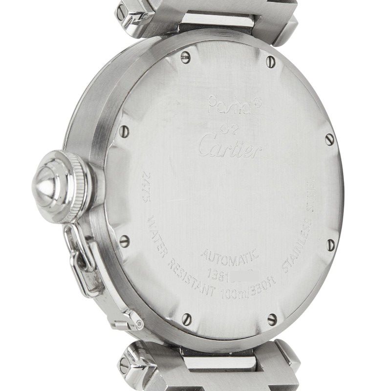 Cartier Pasha C Big Date Watch Black Silver Stainless Steel — view 6