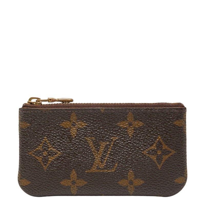 Louis Vuitton Monogram Pochette Cles Coin Case Key Purse Brown Leather