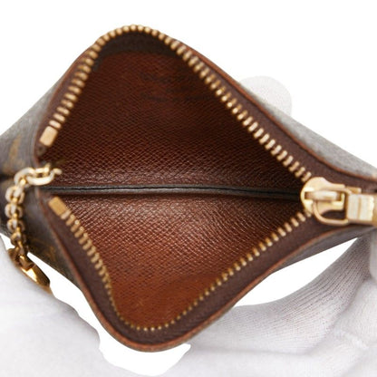 Louis Vuitton Monogram Pochette Cles Coin Case Key Purse Brown Leather — view 8