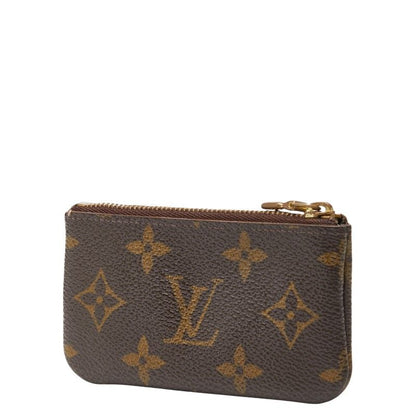 Louis Vuitton Monogram Pochette Cles Coin Case Key Purse Brown Leather — view 2