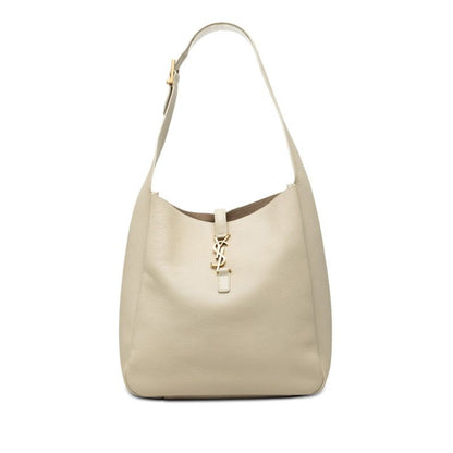 Saint Laurent YSL Logo le 7 Shoulder Bag White Leather