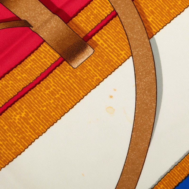 Hermes Carre 90 Grand Manege Great Training Technique Scarf Blue Red White Silk — view 4