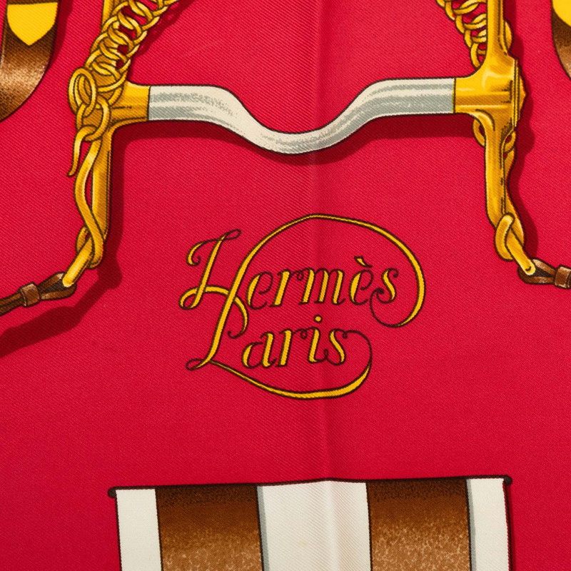 Hermes Carre 90 Grand Manege Great Training Technique Scarf Blue Red White Silk — view 3