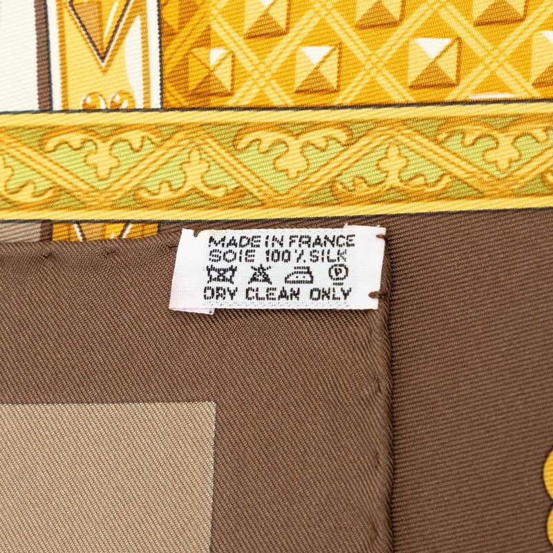 Hermes Carre 90 Life on Horseback la Vie a Cheval Scarf Brown Multicolor Silk — view 6