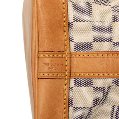 Louis Vuitton Damier Azur Noe BB Oblique Crossbody Shoulder Bag White Leather — view 6