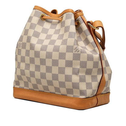 Louis Vuitton Damier Azur Noe BB Oblique Crossbody Shoulder Bag White Leather — view 2