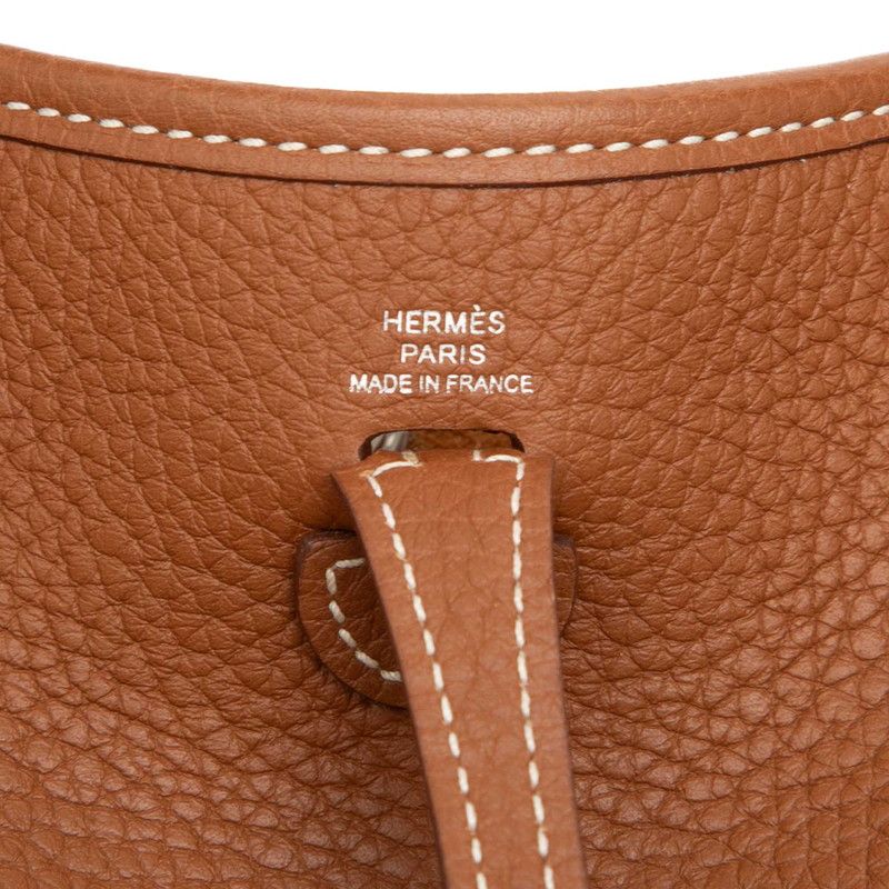Hermes Evelyne TPM Amazon Crossbody Shoulder Bag Gold Brown Silver Taurillon — view 5
