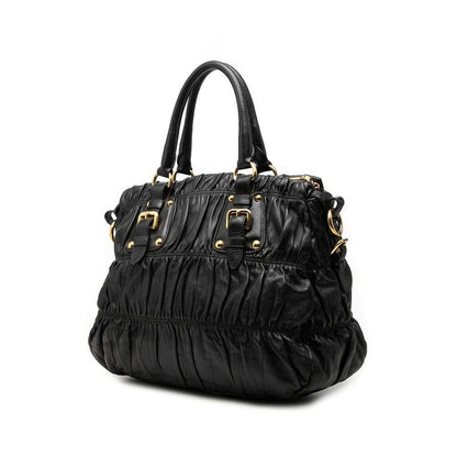 Prada Logo 2-Way Shoulder Bag Black Leather — view 2