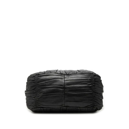 Prada Logo 2-Way Shoulder Bag Black Leather — view 3