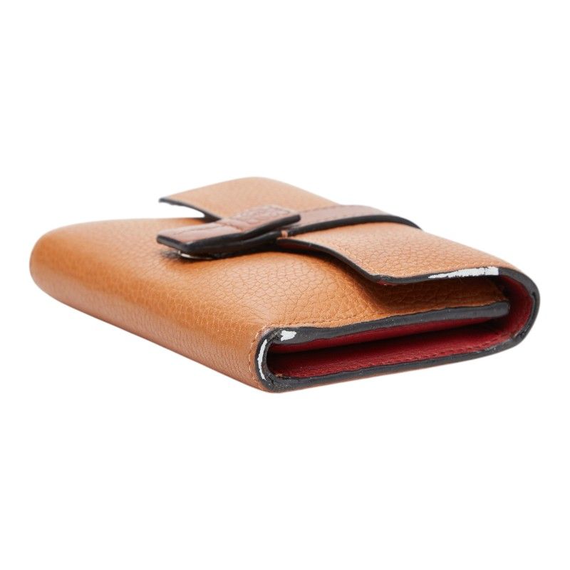 Loewe Anagram Vertical Wallet Small Trifold Brown Leather — view 4