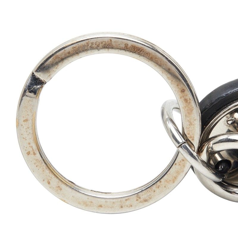 Louis Vuitton Damier Graphite Bag Charm Key Holder Leather Rope Black Silver — view 4