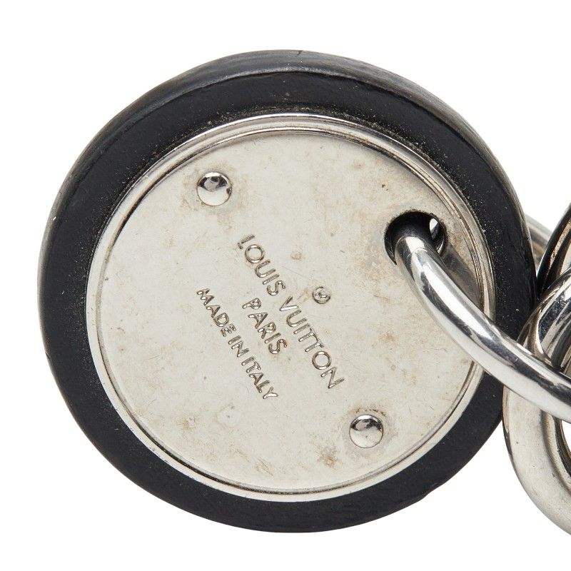Louis Vuitton Damier Graphite Bag Charm Key Holder Leather Rope Black Silver — view 3