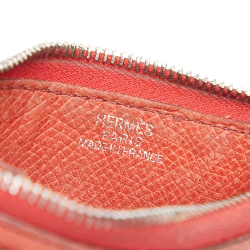 Hermes Clarice PM Coin Purse Orange Leather — view 9