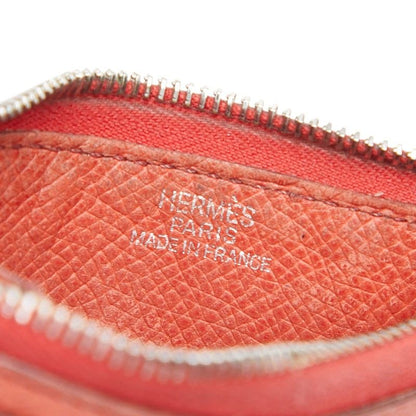 Hermes Clarice PM Coin Purse Orange Leather — view 9