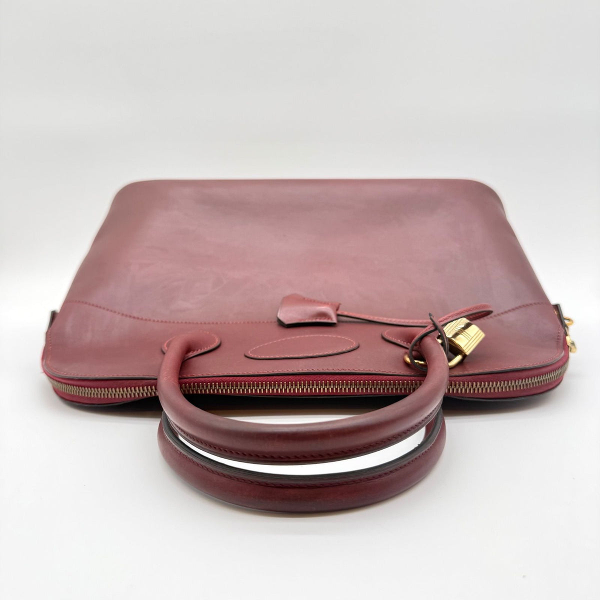 Hermes Bolide 35 Box Calf Rouge Ash Handbag — view 3