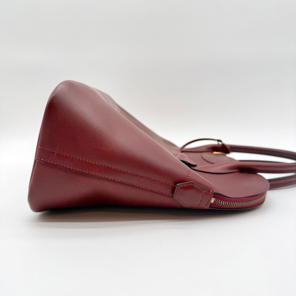 Hermes Bolide 35 Box Calf Rouge Ash Handbag — view 6