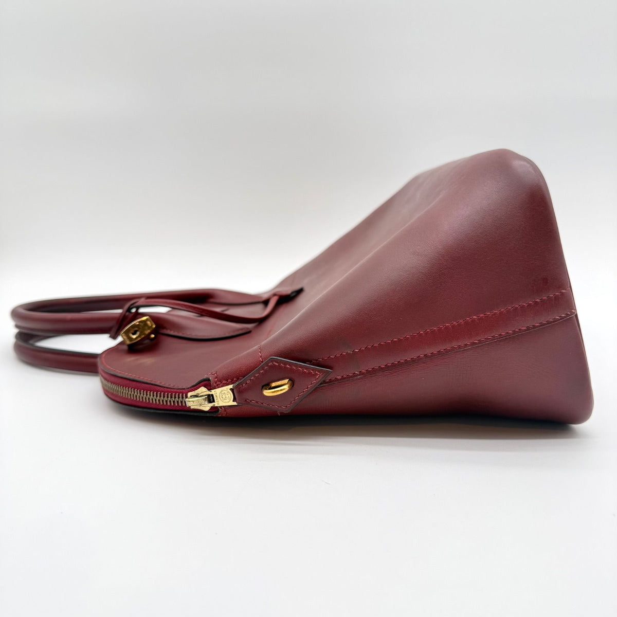 Hermes Bolide 35 Box Calf Rouge Ash Handbag — view 5