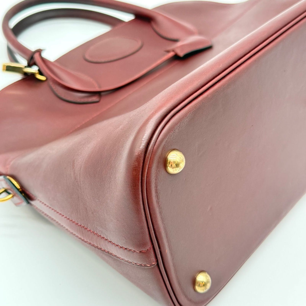 Hermes Bolide 35 Box Calf Rouge Ash Handbag — view 8