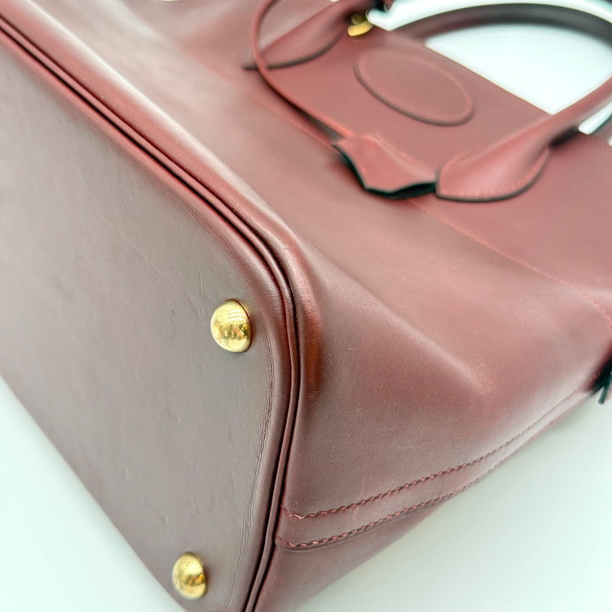 Hermes Bolide 35 Box Calf Rouge Ash Handbag — view 7