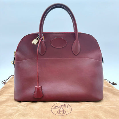 Hermes Bolide 35 Box Calf Rouge Ash Handbag