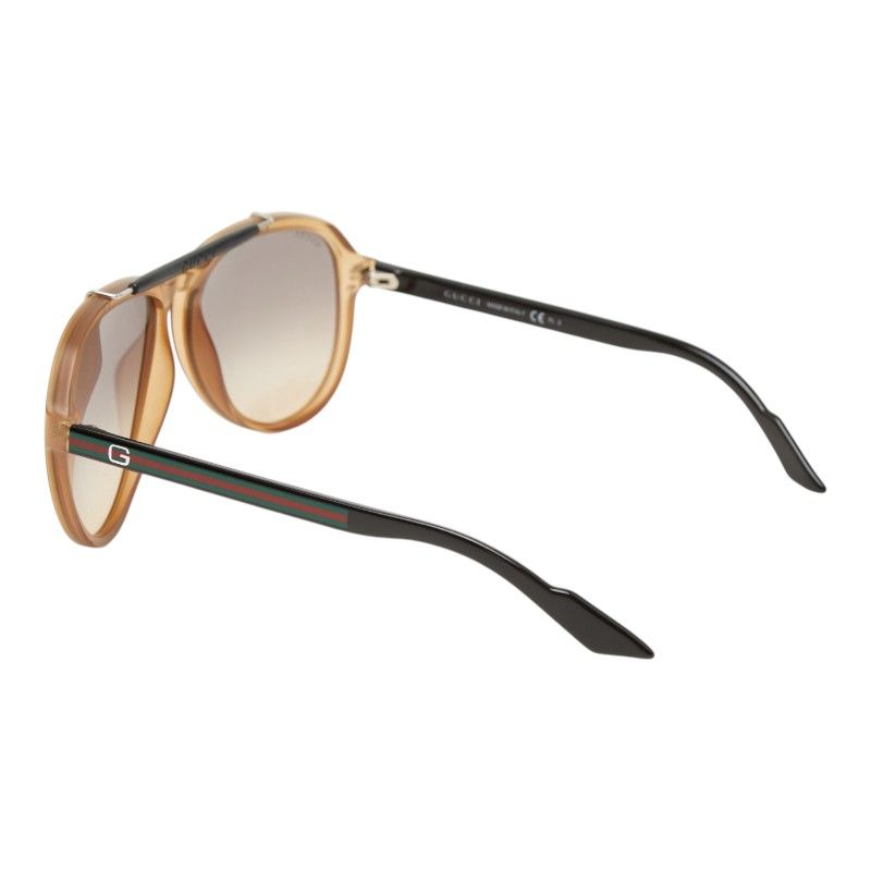 Gucci Teardrop Sunglasses Brown Black Acetate Eyewear — view 2