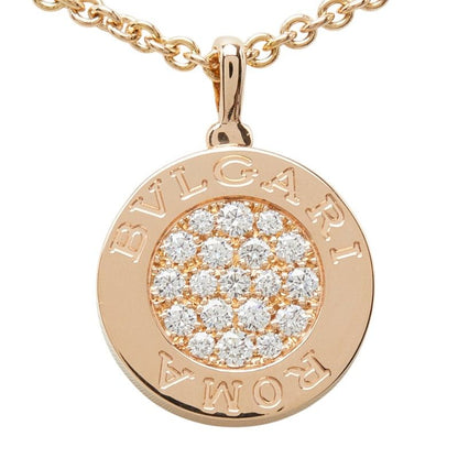Bvlgari Chain Pendant 18K Pink Gold White Shell Diamond — view 2