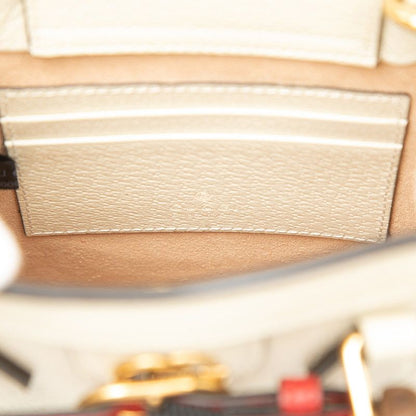 Gucci Bamboo Diana Mini Tote 2-Way Shoulder Bag Ivory White Leather — view 5