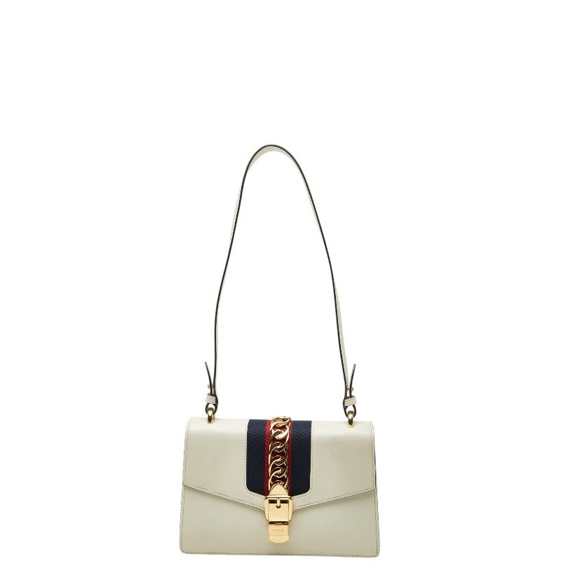 Gucci Sherry Line Sylvie Shoulder Bag White Leather
