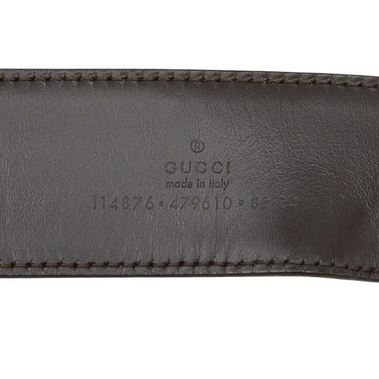 Gucci Interlocking GG Canvas Belt 85 34 Beige White — view 6