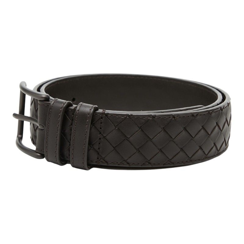 Bottega Veneta Intrecciato Belt 85 Dark Brown Leather — view 2