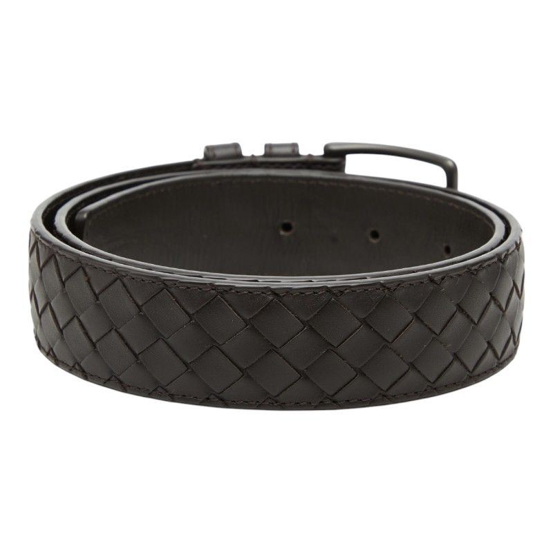 Bottega Veneta Intrecciato Belt 85 Dark Brown Leather — view 3