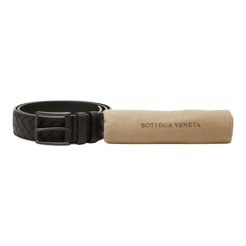 Bottega Veneta Intrecciato Belt 85 Dark Brown Leather — view 9