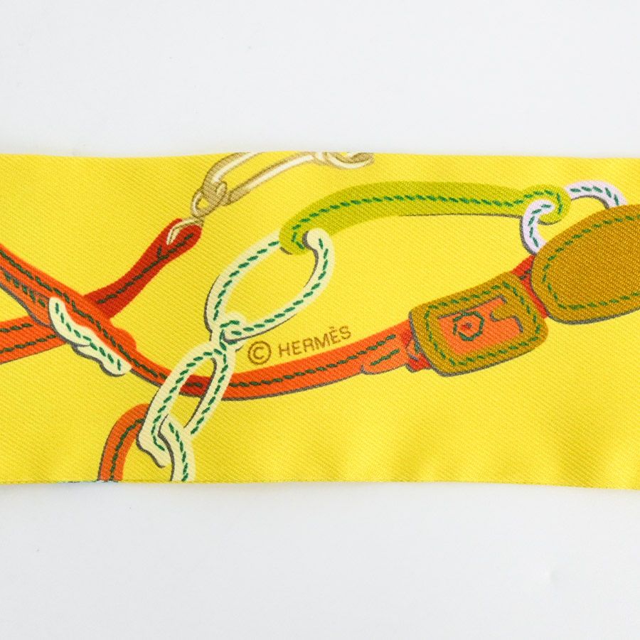 Hermes Scarf Twilly Scarves Yellow — view 4