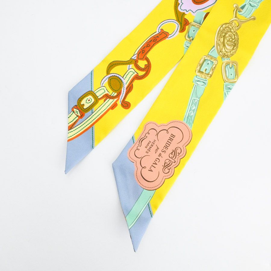 Hermes Scarf Twilly Scarves Yellow — view 2
