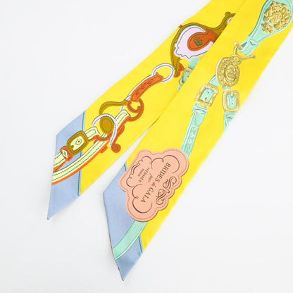 Hermes Scarf Twilly Scarves Yellow — view 2