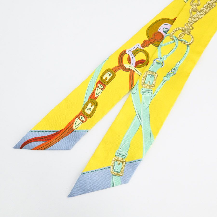 Hermes Scarf Twilly Scarves Yellow — view 3
