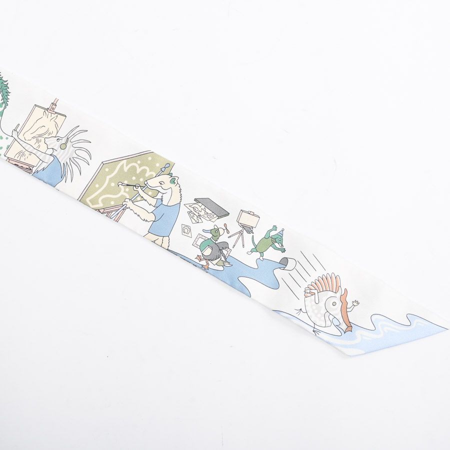 Hermes Scarf Twilly Scarves White — view 3