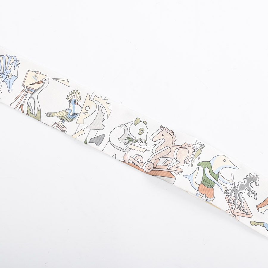 Hermes Scarf Twilly Scarves White — view 2