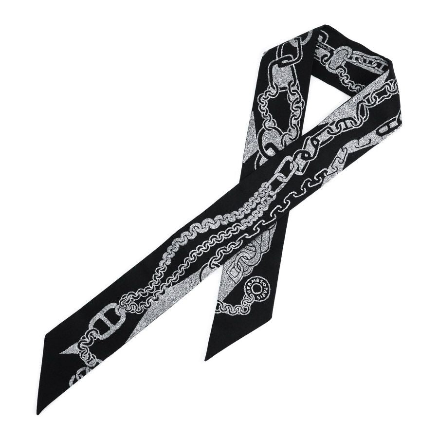 Hermes Scarf Twilly Scarves Black