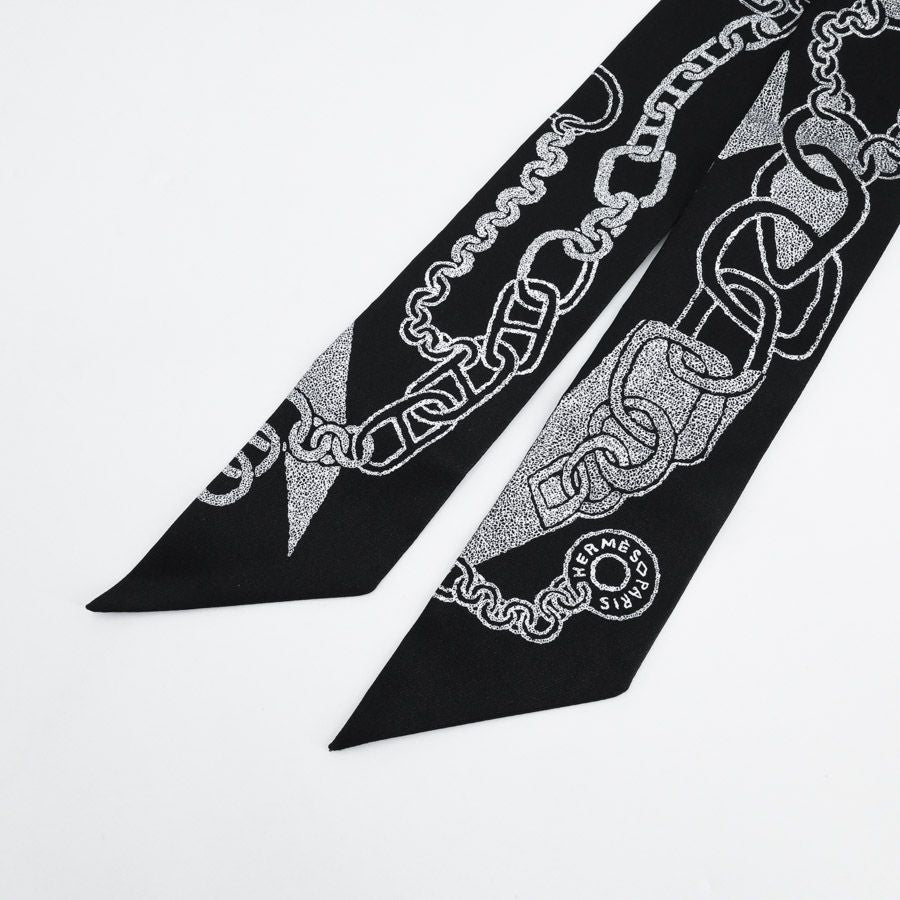 Hermes Scarf Twilly Scarves Black — view 3