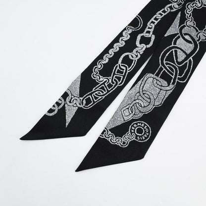 Hermes Scarf Twilly Scarves Black — view 3