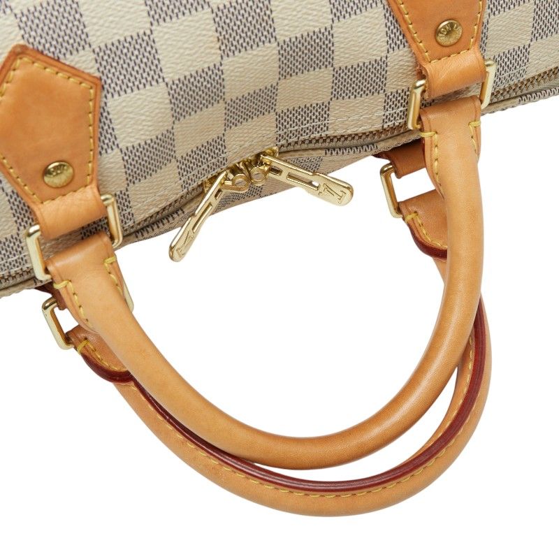 Louis Vuitton Damier Azur Speedy Bandouliere 30 2-Way Shoulder Bag White Leather — view 4