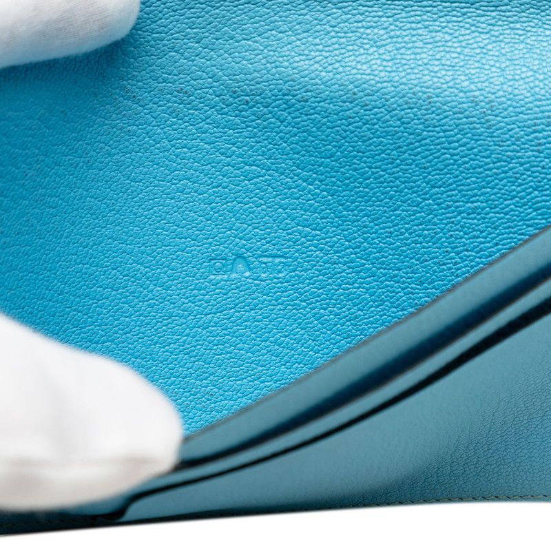 Hermes Evelyne Bifold Wallet Blue Navy Shavel — view 7