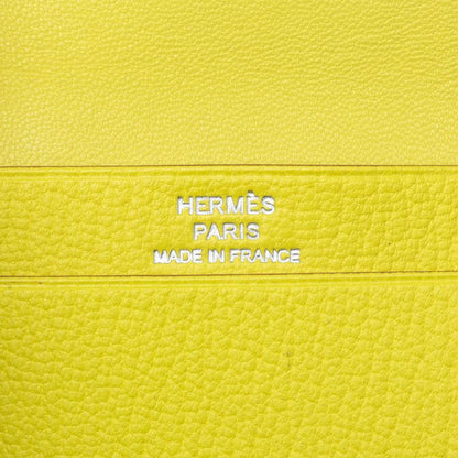 Hermes Bearn Bifold Card Case Yellow Silver Shavel — view 7