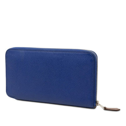 Hermes Azap Long Silk in Zip Around Wallet Blue Veau — view 2