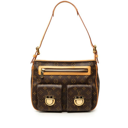 Louis Vuitton Monogram Hudson GM Shoulder Bag Brown Leather